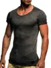 Nueva camiseta casual de moda para hombre con costuras, camiseta deportiva casual de manga corta de verano para hombre