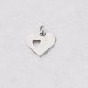 Colgante pequeño de acero inoxidable con forma de corazón doble, pulido a mano, de 13 x 16 mm, con anilla para colgar, de 0,8 x 5 mm.