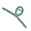 Presilha de Garra Simples Azul com Textura Estilo Coreano Grampo Grande Elegante Presilha de Tubarão Acessório de Cabelo para Penteados Femininos Atacado Transfronteiriço