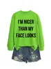 SOY MÁS AMABLE QUE MI SITIO INDEPENDIENTE DE AMAZON EBAY Sudadera de Moda Casual para Mujer Otoño e Invierno Camiseta Base
