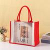 Sacola de lona personalizada para presente, sacola de lona com logotipo personalizado para impressão, sacola grande e festiva, favoravelmente