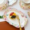 Cerâmica Doméstica Estilo Francês Jantar Ocidental Luxo Retangular Porcelana Óssea Cozinhar Prato de Peixe Tigela Prato Louça Bonita