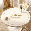 Toalha de Mesa Redonda Divertida de Desenho Animado Impermeável, à Prova de Óleo, Resistente ao Calor, Não Precisa Lavar, Isolante Térmico, Jogo Americano para Mesa de Jantar, Toalha de Mesa de Couro para Mesa de Centro, Protetor