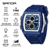 Reloj Deportivo Sanda de Doble Pantalla para Estudiantes de Secundaria, Montañismo al Aire Libre, Hora Mundial, Resistente al Agua, Cuenta Atrás, Versátil, Elegante Reloj Electrónico