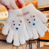 Guantes de invierno para niños, bonitos dibujos animados, gruesos y cálidos, para niñas, niños, guardería, bebé, cinco dedos, cubierta de invierno