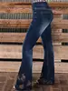 Hme Jeans de Mujer Europeos y Americanos Transfronterizos Marca de Tendencia High Street Retro Chica Caliente Ajuste Delgado Pantalones Acampanados Comercio Exterior Tiktok