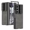 Capa dobrável para Samsung Galaxy ZFold6 com janela de pressão e película protetora de couro fosco resistente a quedas