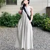 Vestido Elegante Sem Mangas para Mulheres Verão 2025 Novo Estilo Colete Vestido Longo Estilo Coreano Alto Padrão Simples e Elegante Petite