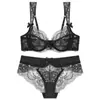 Conjunto de lingerie sexy ultrafino estilo francês, sutiã de renda respirável, minimiza seios grandes, previne flacidez, sutiã plus size