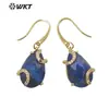 WT-E688 Pendientes Cortos de Gancho para Mujer Estilo Noble y Frío Piedra Semipreciosa Circonita Microincrustada para Regalo de Cumpleaños de Niñas