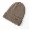 Gorro de cachemira 100 % puro para otoño e invierno, nuevo, de aguja plana, doble capa, grueso, de una sola línea, sin costuras, cálido, tejido para mujer.