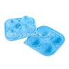 Molde de silicona para hielo con forma de rosa, creativo, multiforma, 4 compartimentos, redondo, 5 cm, fácil de desmoldar, con tapa
