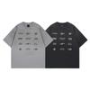 Camiseta de Manga Corta para Hombre y Mujer, Marca Americana de Moda con Estampado Multilogo, Tejido Pesado de 300g, Lavada, Estilo Motociclista, Verano, Holgada, Traje de Carreras