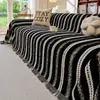 Capa de sofá moderna de alta qualidade em chenille e semi-veludo para a sala de estar, peça única anti-arranhões de gato, capa de sofá que não solta fiapos