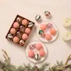 Conjunto de Bolas de Natal Aveludadas Caixa de Presente Bolas Transparentes Formato de Bola Enfeites de Árvore de Natal Lembrança de Natal Conjunto de Decoração 6cm