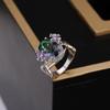 Transfronterizo Nuevo wish Venta Caliente Anillo de Princesa Diamante Arcoíris Incrustado Colorido Estilo Europeo y Americano Moda Plata s925 Anillo de Compromiso