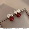Pendientes Retro Estilo Rojo Ankora para Mujer, Diseño Único, Pendientes Elegantes de Esmalte Goteante, Pendientes Elegantes de Nicho Suave de Principios de Otoño