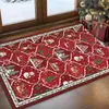 Alfombra de piso de terciopelo de cristal navideña transfronteriza para sala de estar, de pelo corto grueso, amigable con la piel, aislante, resistente a la suciedad, quita polvo, felpudo decorativo navideño