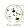 Amazon Panda Desenho Animado Tema Festa de Aniversário Utensílios de Mesa Decoração Suprimentos Decoração de Primeiro Aniversário Faixa Bandeira Pratos de Papel