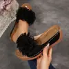 Sandalias de cuña de suela gruesa estilo nuevo 2026 talla grande, tejido de cable, estilo europeo y americano de moda, sandalias versátiles de punta abierta para mujer