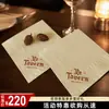 Guardanapo de polpa de bambu cor natural personalizado papel toalha comercial impressão de logotipo em três camadas quadrado hotel restaurante ocidental cafeteria