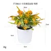 Mini maceta de plástico artificial hecha a medida para escritorio, regalo transfronterizo, hierba de cobre Pu, planta verde, crisantemo silvestre, flor artificial, bonsái de simulación