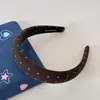 Diadema de esponja de lunares pequeños en color retro, diadema de diseño de nicho de corona alta, pinza para el pelo, accesorio para el pelo para salir todos los días