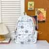 Mochila fufu de leite estrela azul claro coração doce de cura estilo menina para meninas do ensino fundamental e médio mochila de ensino médio