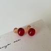 Pendientes de Bola de Resina de Color Dopamina Contraste de Color para Mujer Nicho Distintivos Simples Versátiles Moda Pendientes Pendientes