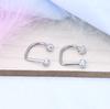 Acero Inoxidable Transfronterizo Moda Europea y Americana Tendencia Zirconia Bola de Barro Forma de U Aro para Labio Joyería para Labios Venta al por Mayor Aro para Labio de Zirconia