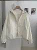 Kekezoon 2026 Principios de Otoño Nueva Sudadera con Capucha y Cremallera Manga Larga Forrada Color Sólido Chaqueta Top 8347