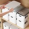 Caja de almacenamiento de escritorio con tapa para artículos diversos, cesta para guardar aperitivos, escritorio para dormitorio, almacenamiento de cosméticos, archivador de plástico japonés