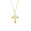 Collar cruz de circón clásico de moda transfronteriza para mujer, accesorio de cadena para clavícula de diseño de nicho de lujo ligero de verano