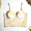Camisola de terciopelo de seda estilo europeo y americano transfronteriza con corsé de ballenas, chaleco moldeador de terciopelo coreano de color liso, top corto de tubo