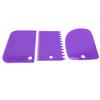 Juego de tres raspadores para hornear de borde cruzado, raspador de crema de plástico PP, espátula cortadora de masa de grado alimenticio, disponible en stock