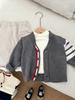 Cárdigan para Bebé Otoño Nuevo Estilo Suéter Tejido Invierno Niños y Niñas Estilo Coreano Cuello en V Suéter Casual Chaqueta Elegante