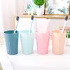 Vaso para Enjuague Bucal de Paja de Trigo, Antibacteriano, Resistente al Moho, Plástico Ecológico Rayado, Vaso para Cepillo de Dientes Doméstico, Vaso de Agua, Vaso para Dientes al por Mayor