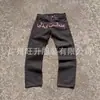 Jeans Versátil Casual Personalidade Moda Punk Punk Punk Street Punk Europeu e Americano Cruzamento de Fronteiras Estampa de Letras Retrô Americano