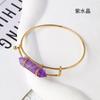 Pulseira de Cristal Natural Ágata Coluna Hexagonal Ponta Dupla Pulseira Ajustável Feita à Mão Pulseira de Joia da Moda Pulseira Atacado