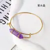 Comércio Exterior Cristal Natural Hexagonal Colunar Ponta Dupla Pulseira Ajustável Moda Europeia e Americana Pulseira para Homens e Mulheres Joias Atacado