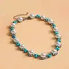 Collar de Perlas de Resina con Pedrería de Estilo Étnico Transfronterizo Europeo y Americano, Cadena para Clavícula de Lujo Ligero de Nicho, Accesorio de Cuello Elegante de Moda Retro