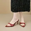 Sandalias de Punta a la Moda para Ropa de Exterior, Combinadas con Faldas, Zapatos de Mujer, Nuevas Sandalias de Tacón Alto de Nicho Estilo Francés para el Verano de 2025