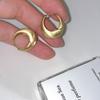 Aretes de Aro de Lujo Ligero Estilo Coreano de Alta Gama con Dibujo de Seda para Mujer Nicho de Moda Estilo Frío Aretes de Aguja de Plata Combinan con Todo Aretes de Otoño e Invierno