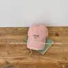 Chapéu de Criança Estilo Coreano Retrô Bordado com Letra Chapéu de Sol Jeans Lavado Baseball Capacetinho para Ciclismo Meninos e Meninas