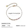 Pulsera Taina Europea y Americana Transfronteriza de Acero Inoxidable Simple Versátil Chapado al Vacío con Corazón Tachonado de Diamantes Zirconia Colorida para Mujeres Joyería de Nicho