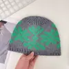 Gorro de Punto Estilo Fair Isle para Mujer, Nuevo Diseño Jacquard Otoño e Invierno, Adelgazante, Cálido Gorro de Lana con Ala Ancha para Protección contra el Frío