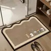 Tapete de banheiro de desenho animado, tapete de pé absorvente de terra de diatomáceas de secagem rápida para lavatório e entrada de vaso sanitário, tapete de chão antiderrapante