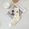 Calcetines Maillard Calcetines de Media Pantorrilla para Mujer Medias Blancas Calcetines Deportivos para Mujer Primavera y Otoño Calcetines de Dibujos Animados de Moda Ropa de Abrigo Otoño e Invierno