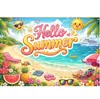 Banner Transfronterizo Nuevo de Amazon Hola Verano Decoración para Fiesta en la Playa de Hawái Accesorios