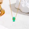 Corrente de Clavícula Simples e Versátil em Aço Titânio, Colar Geométrico de Zircônia de Luxo Leve para Mulheres, Pingente de Cristal com Design de Nicho de Alta Qualidade